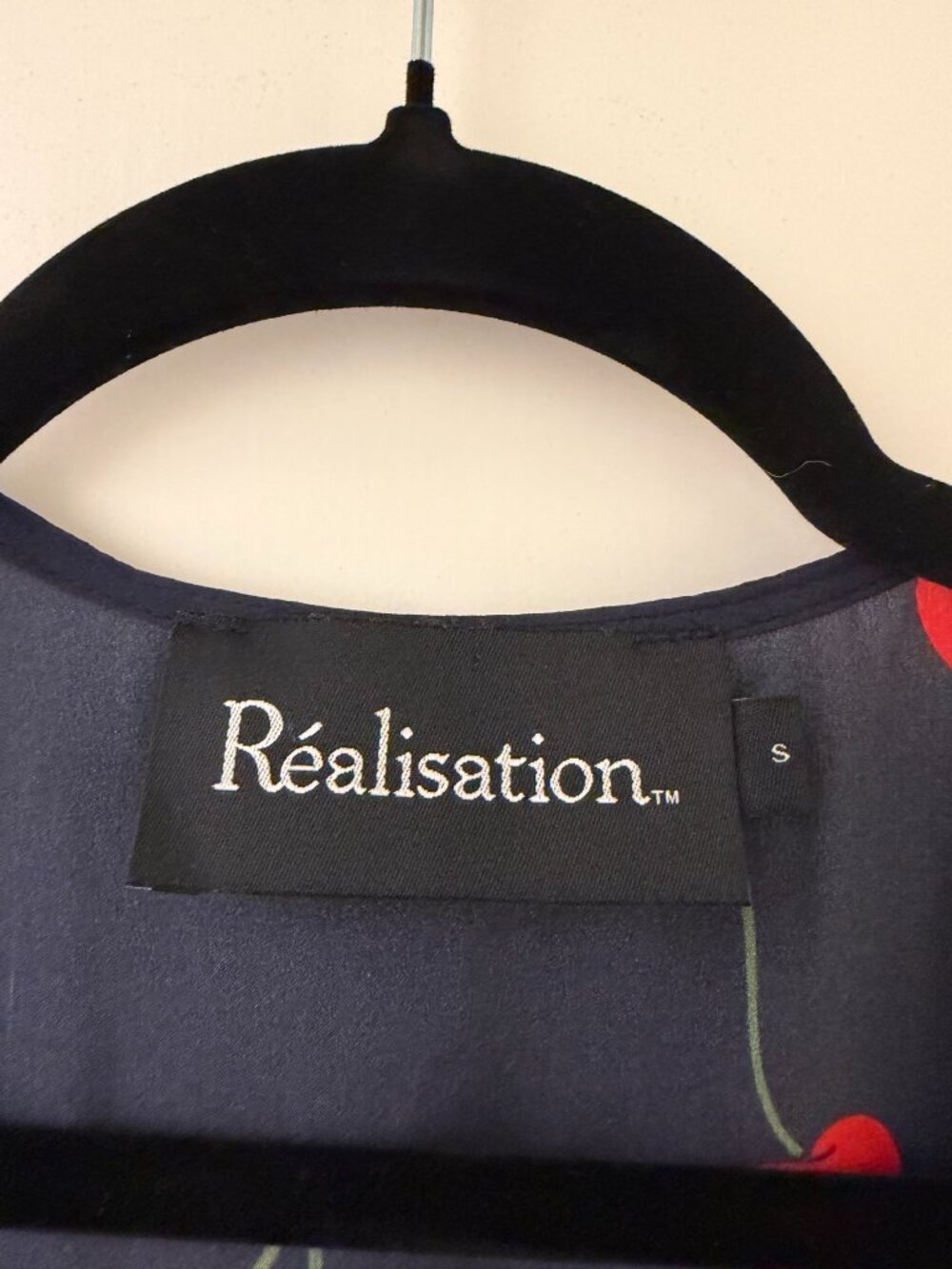 Réalisation Par Wild Cherry 🍒 Navy Silk Wrap Dress - Midi Cap Sleeve - Picture 4 of 5